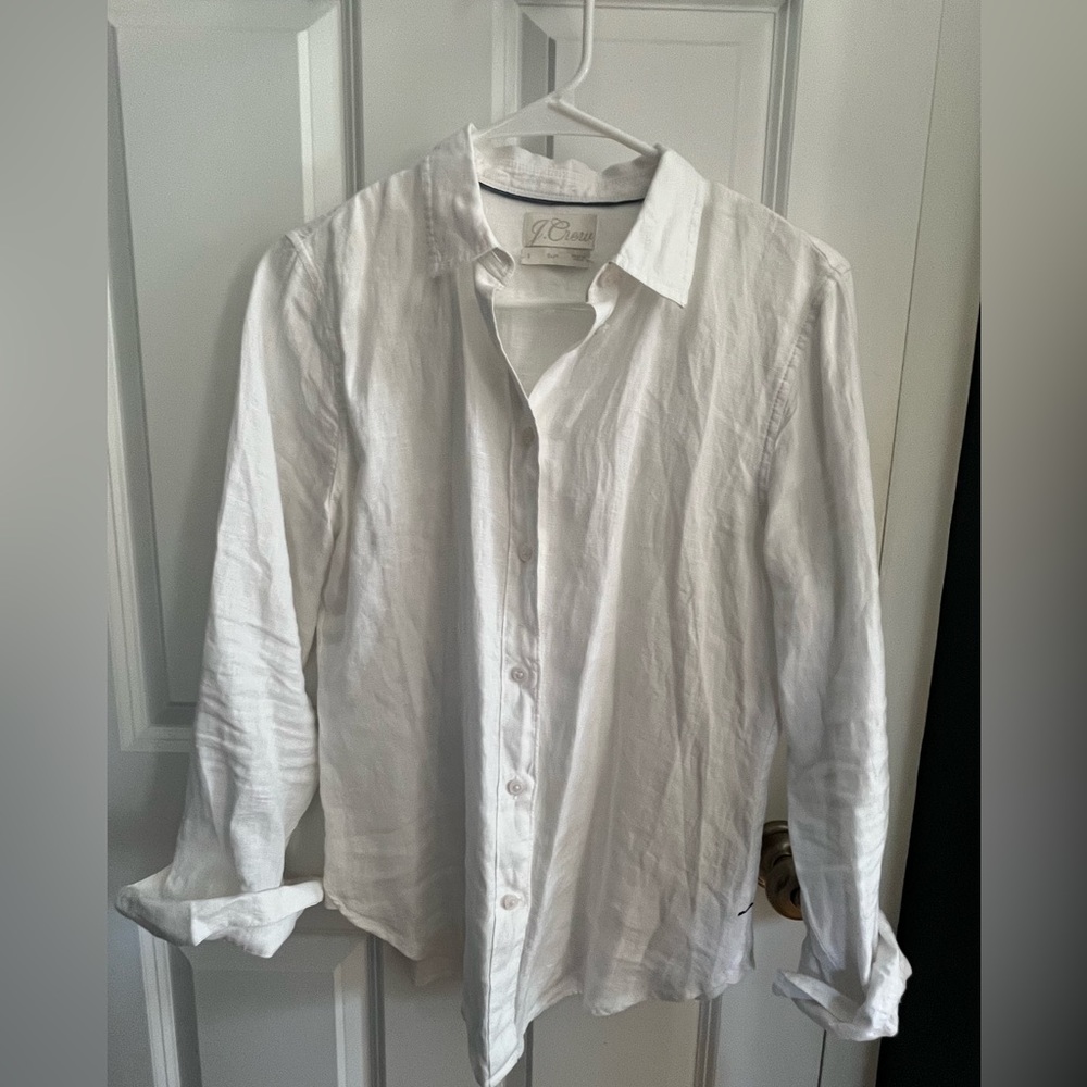 Baird McNutt J.Crew Shirts  Women 2 White  Slim Long Sleeve Button Up Shirt